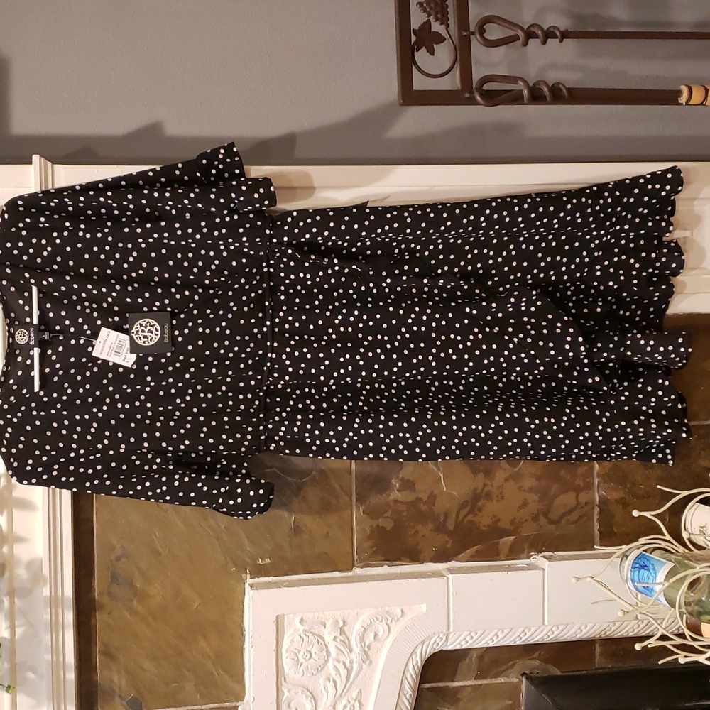 New with tags black polka dot dress